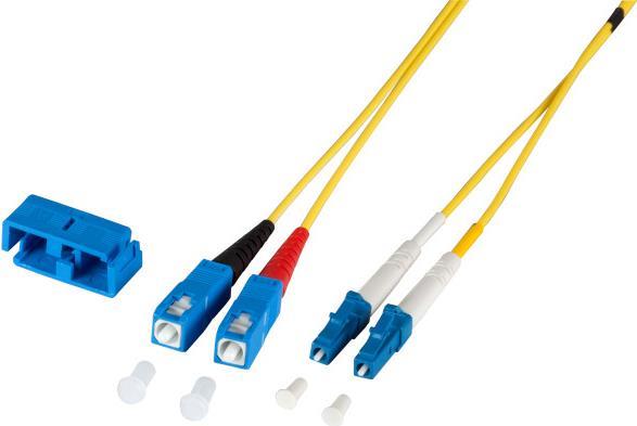 EFB ELEKTRONIK LWL Kabel OS2  9/125µ LC/SC -    0,50m LWL-Duplex Patchkabel nach OS2 Farbe gelb, im