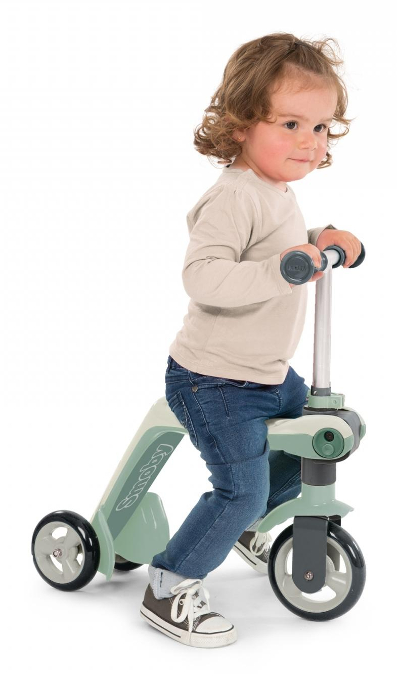 Smoby Switch 2-in-1 Laufrad und Dreirad-Scooter Grün/Grau ab 18 Monaten
