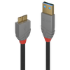 Lindy 2m USB 3.2 Typ A an Micro-B Kabel, 5GBit/s, Anthra Line USB Typ A Stecker an Micro-B Stecker (36767)