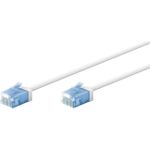 Goobay Ultraflexibles CAT 6A Patchkabel slim U/UTP weiß - extrakurze Stecker reiner (74286)