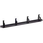 ROLINE19\"-Frontplatte, 4 Ösen Typ G, Kabeldurchführung (Bürste), RAL 9005 Tiefschwarz (26.30.0018)