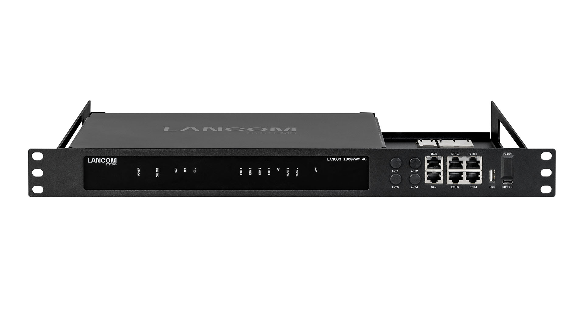LANCOM Netzgerät-Montageklammer blackline Plus 1U 19" Frontmontage Schwarz