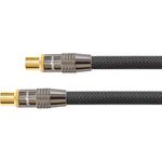 SAT Antennenkabel, IEC/Koax Stecker an Buchse vergoldet, Schirmmaß 120 db, 75 Ohm, Nylongeflecht schwarz, 20m, PYTHON® Series (GC-M2019)