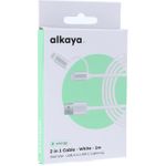 alkaya Speed Flex 2 in 1 Datenkabel Hochglanz 15W/12W 1 m weiss (CL-60027)