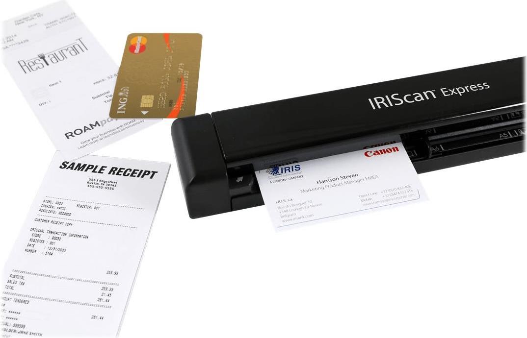 I.R.I.S. IRISCan Express 4 Mobiler Einzelblatt-Scanner USB Schwarz