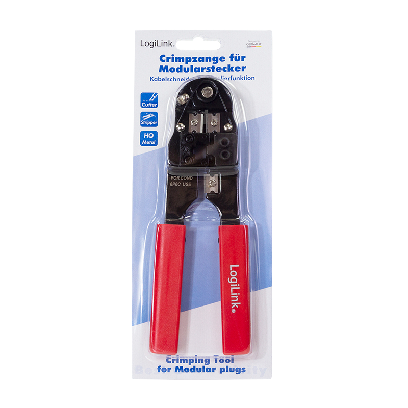LogiLink Universal 8P8C Crimpzange WZ0004 Schwarz, Rot