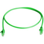 Telegärtner 100009091 RJ45 Netzwerkkabel, Patchkabel CAT 5e 10.0 m Grün Flammwidrig, mit Knickschutztülle 1 St.