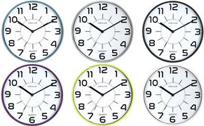 UNiLUX Wanduhr/Quarzuhr "POP", Durchmesser: 300 mm, blau Zahlen in schwarz, Kunststoffgehäuse, sehr leise, - 1 Stück (400094560)