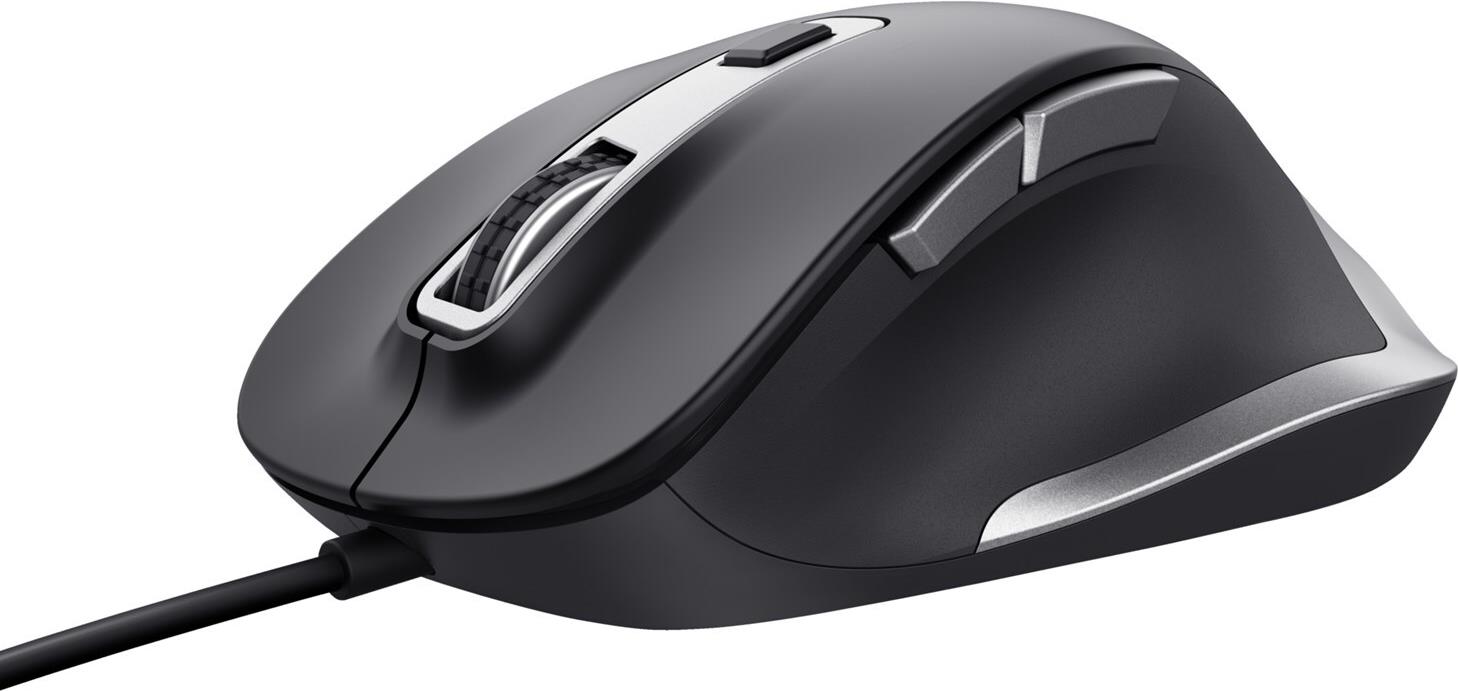 Trust Fyda Comfort Kabelgebundene Maus Optisch 5000 DPI 6 Tasten Rechtshänder 1,5 m USB Schwarz