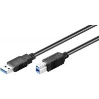 Wentronic Goobay USB 3.0 SuperSpeed Kabel, Schwarz, 0.25 m - USB 3.0-Stecker (Typ A) > USB 3.0-Stecker (Typ B) (95721)