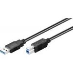 Wentronic Goobay USB 3.0 SuperSpeed Kabel, Schwarz, 0.25 m - USB 3.0-Stecker (Typ A) > USB 3.0-Stecker (Typ B) (95721)