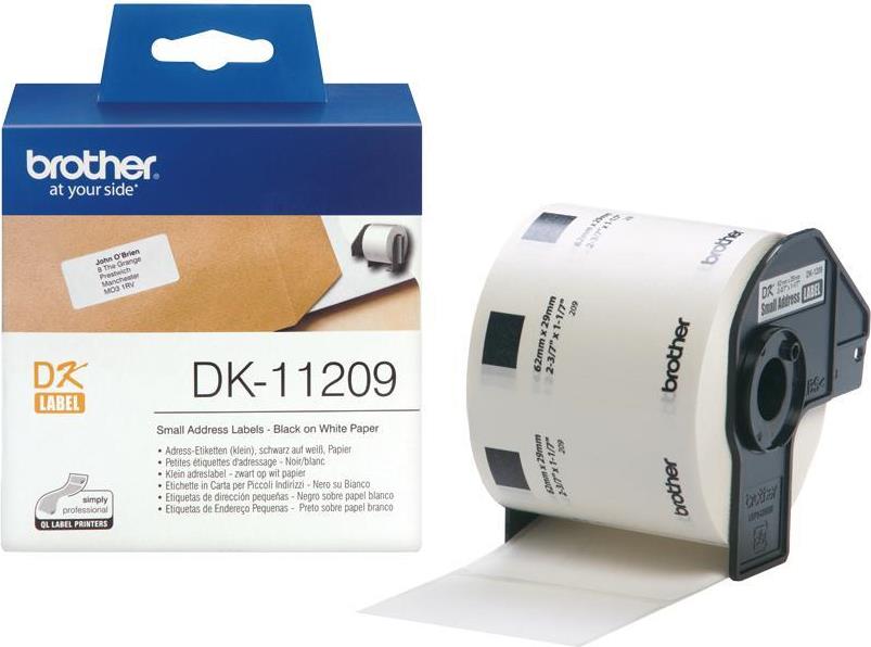Brother DK-11209 Adressetiketten 29 x 62 mm Schwarz auf Weiß