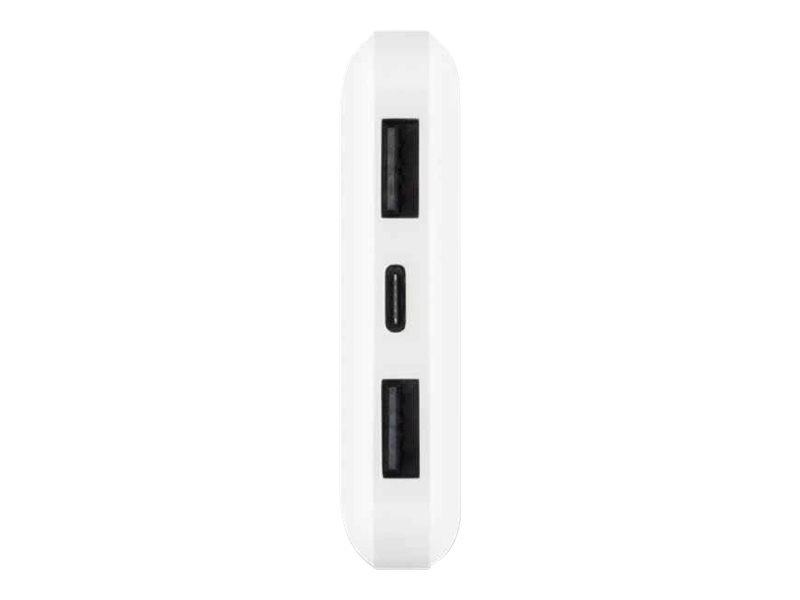Manhattan Powerbank 10000 mAh 2x USB-A (2,1 A und 1 A) Weiß