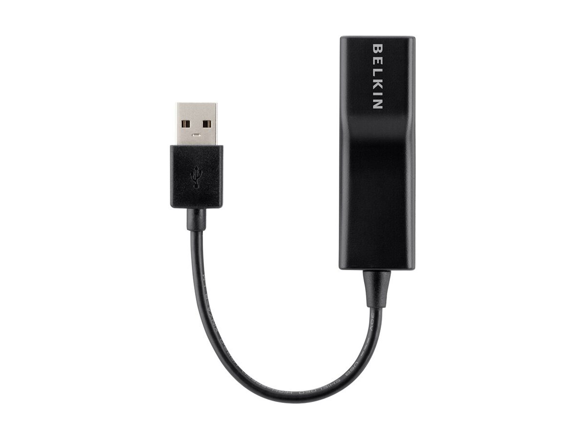 Belkin USB 2.0 Ethernet Adapter RJ45 10/100 Mbps Schwarz