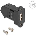 Delock USB 2.0 Typ-A Einbaubuchse zu Buchse 45° gewinkelt schwarz (67150)