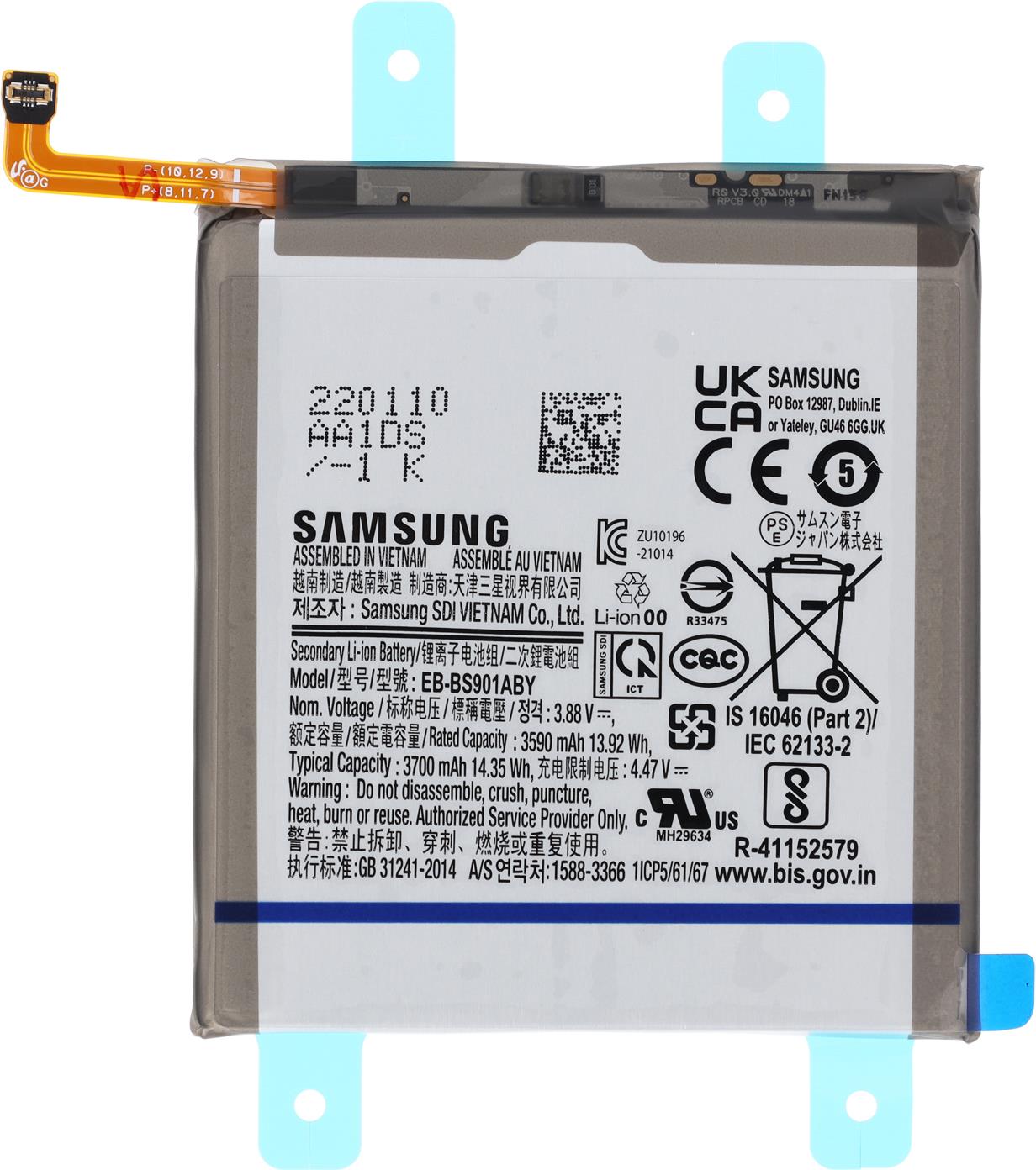 Samsung Li-Ion Akku EB-BS901ABY für S901B Samsung Galaxy S22 (GH82-27494A)