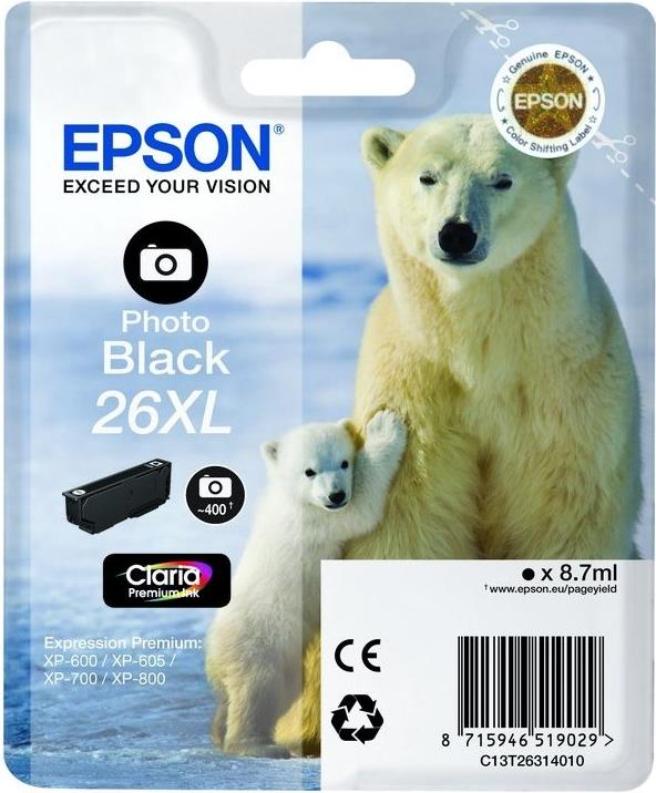 Epson Ink/26XL Polar Bear 8.7ml PBK SEC (C13T26314022)