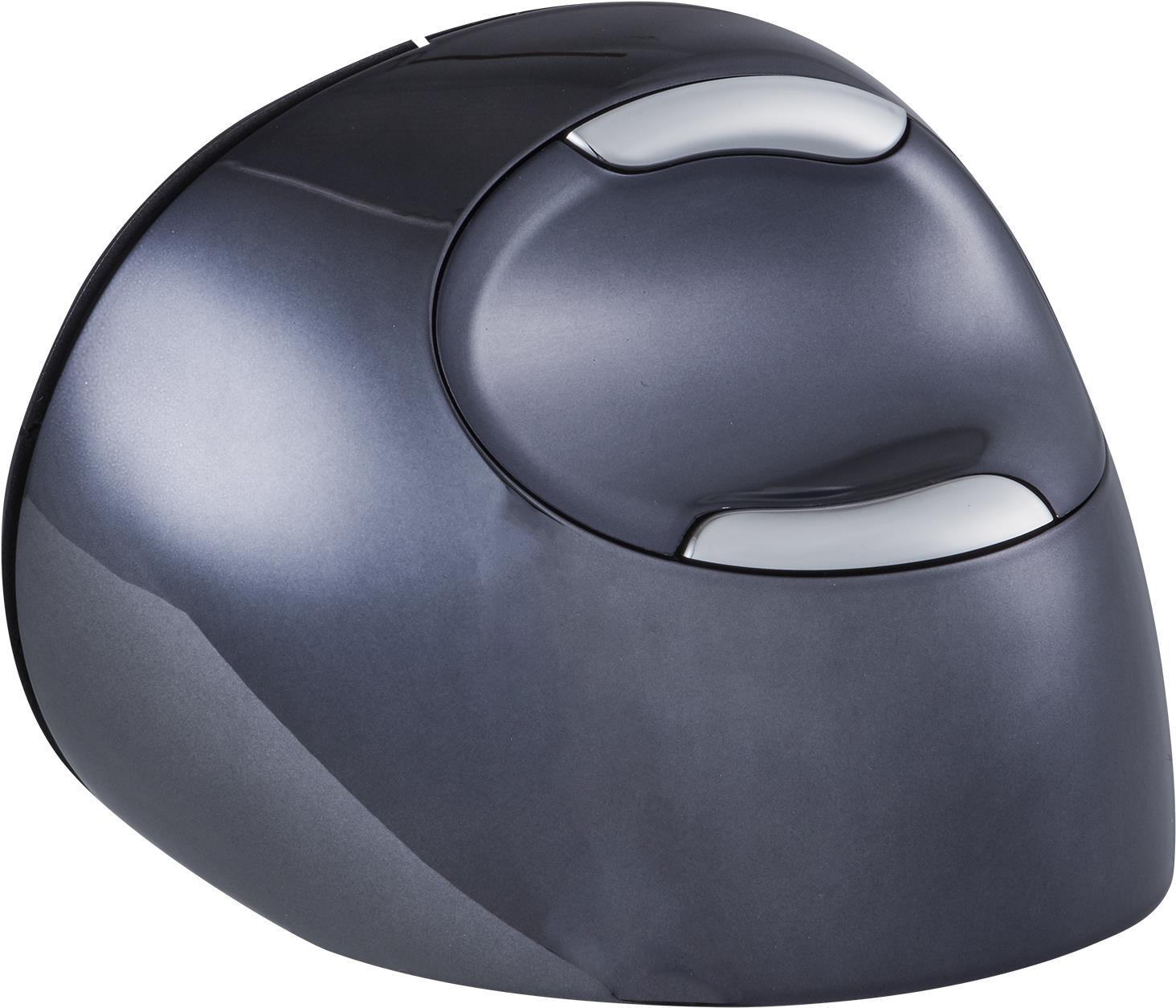 BakkerElkhuizen Evoluent D Large Vertikale Maus RF Wireless 3200 DPI Schwarz, Grau, Silber