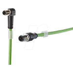 METZ CONNECT 142M1D19010. Kabellänge: 1 m, Kabelstandard: Cat5e, Anschluss 1: M12, Anschluss 2: M12, Steckerverbindergeschlecht: Männlich/Männlich, Beschichtung Verbindungsanschlüsse: Gold, Kabelfarbe: Grün (142M1D19010)