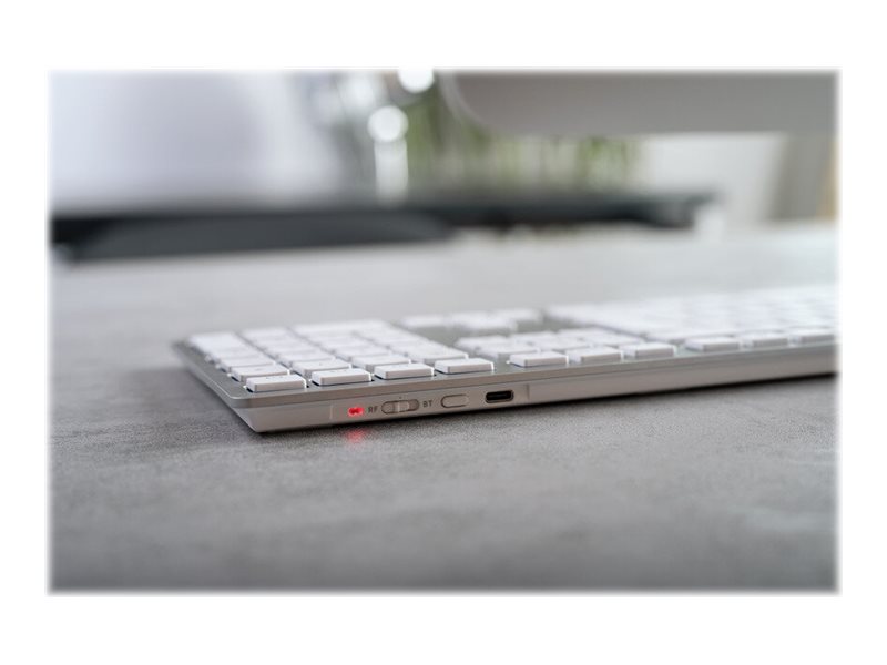CHERRY KW 9100 SLIM FOR MAC Kabellose Tastatur QWERTZ Silber/Weiß