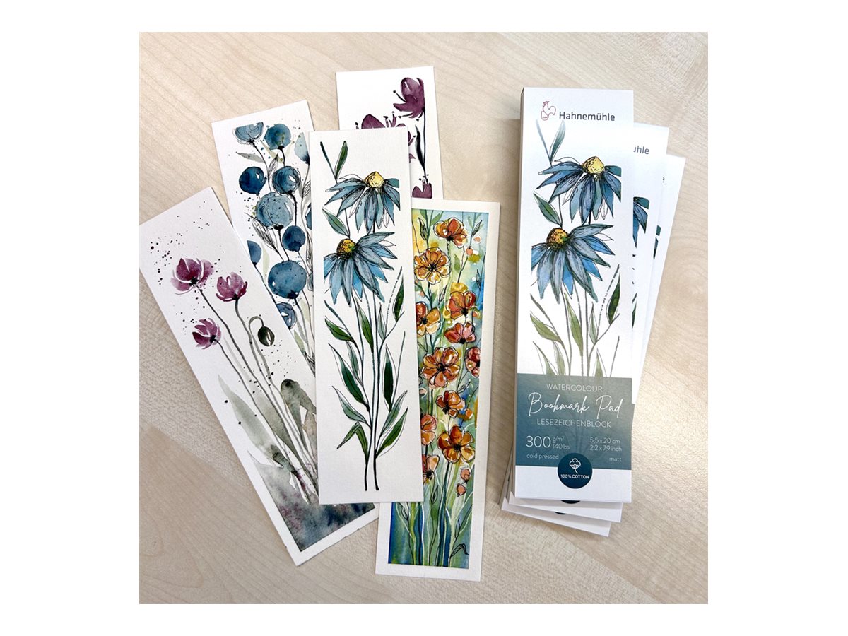 Hahnemühle Watercolour Bookmark Pad 55 x 200 mm 15 Blatt Natural White
