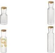 APS Glaskaraffe LINES, 0,5 Liter, glasklar inkl. Deckel aus Kork, Glas mit Rillenstruktur, - 1 Stück (10725)