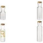 APS Glaskaraffe LINES, 0,5 Liter, glasklar inkl. Deckel aus Kork, Glas mit Rillenstruktur, - 1 Stück (10725)