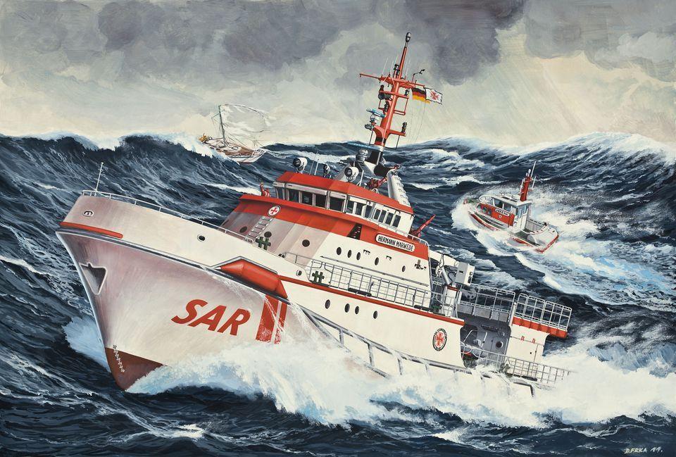 Revell DGzRS Hermann Marwede Rettungsschiff Modellbausatz 1:20 Rot, Weiß