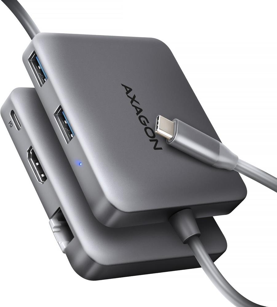 AXAGON HMC-5HL 2x USB-A, HDMI, LAN, USB 3.2 Gen 1 hub, PD 100W - grau (HMC-5HL)