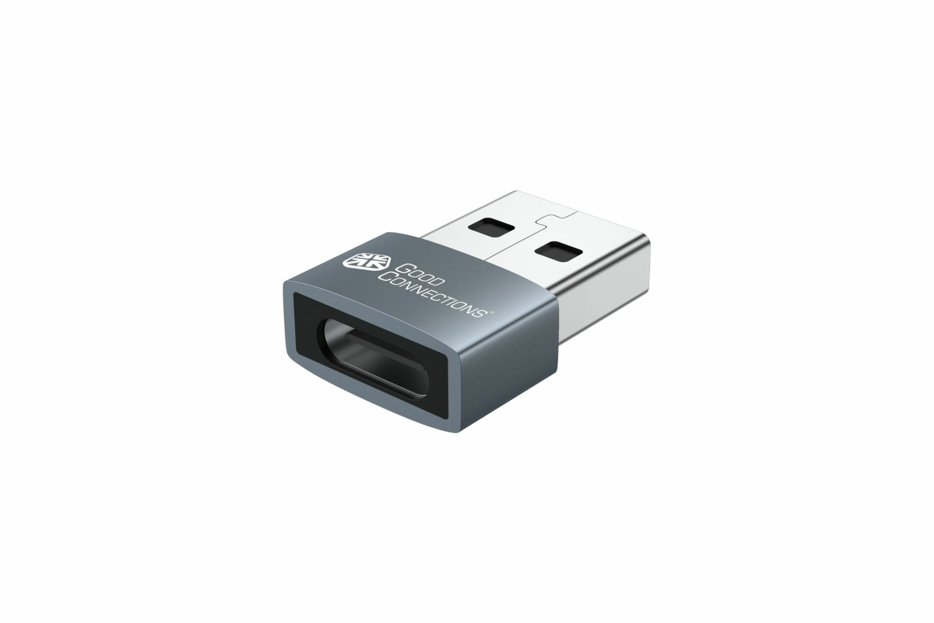 Good Connections Kabelmeister USB-A auf USB-C Adapter USB 2.0 Aluminiumgehäuse 3er-Set Grau