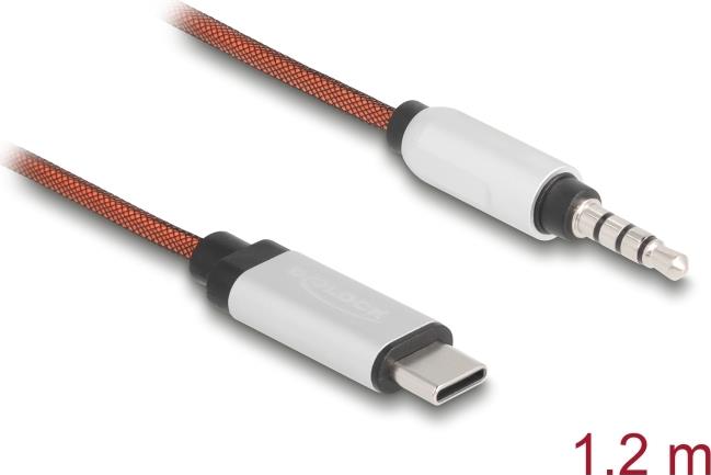 Delock AUX Kabel USB Type-C Stecker zu Klinkenstecker 3.5 mm 4 Pin 1.2 m (81288)