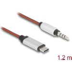Delock AUX Kabel USB Type-C Stecker zu Klinkenstecker 3.5 mm 4 Pin 1.2 m (81288)
