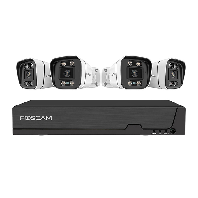 Foscam FNA108E-B4-2T Videoüberwachungskit Kabelgebunden 8 Kanäle 3840 x 2160 Schwarz, Weiß