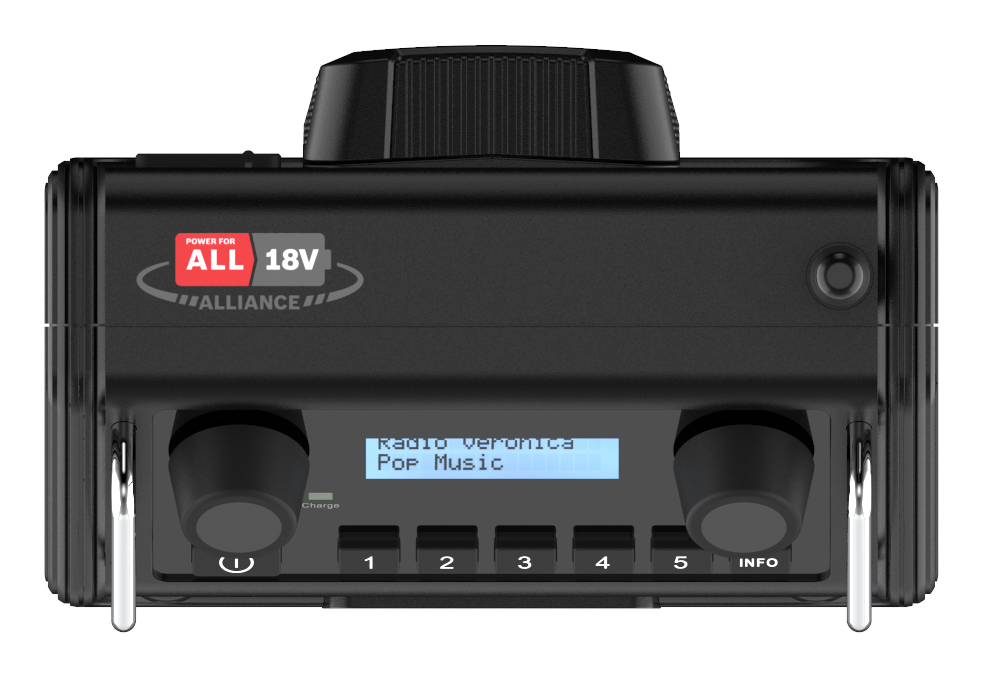 Perfectpro DPR2-18V Baustellenradio DAB+ FM Schwarz