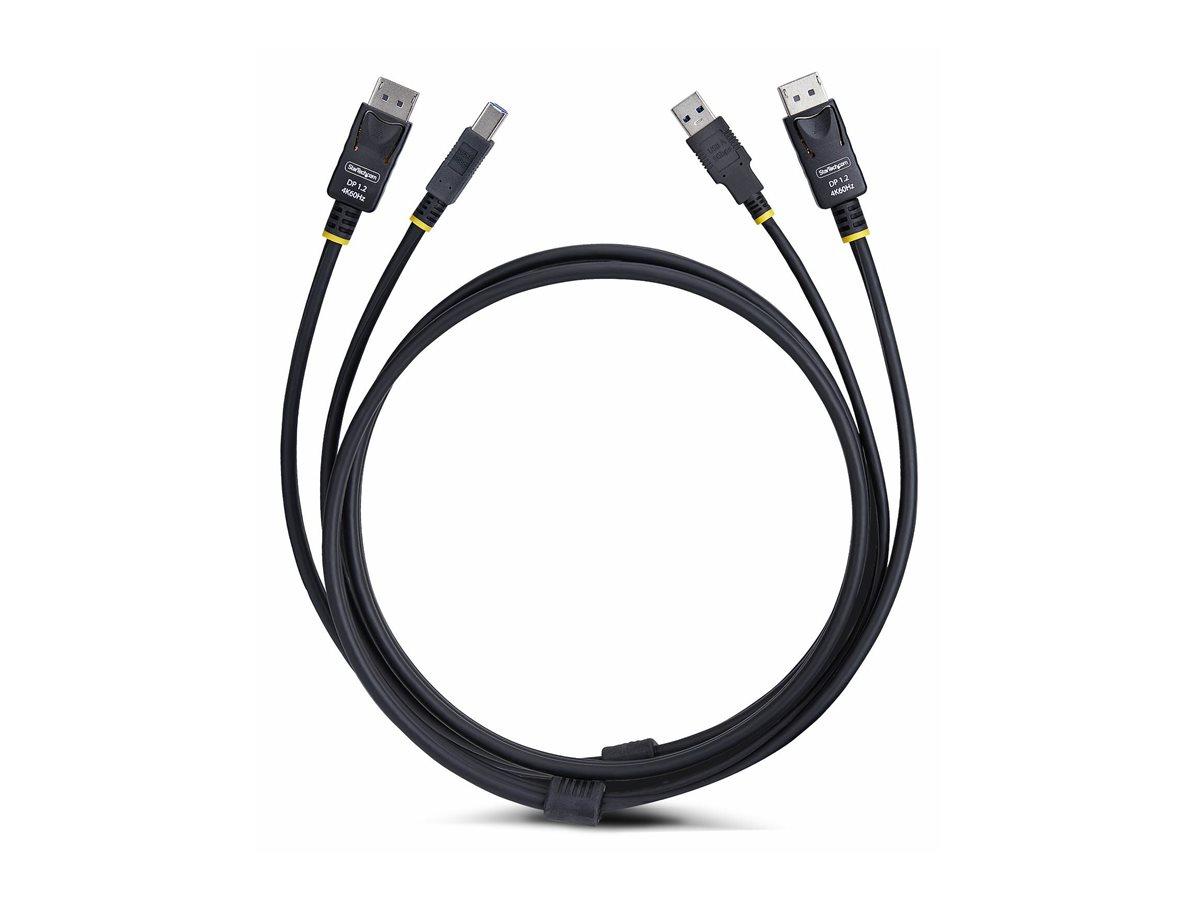 StarTech.com 1.8 m DisplayPort KVM-Kabel 4K 60Hz Schwarz