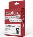 Capture 12mm x 8m White on Black Tape (CA-TZE335)
