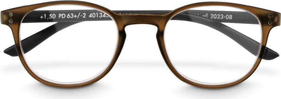 Hama Lesehilfe, recycelter Kunststoff, Transparent Braun/Schwarz Matt, +1,5 dpt (00096233)