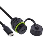 InLine USB-C-Kabelkupplung IP68 geschirmt Buchse zu Stecker 50cm (69927O)