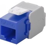 Wentronic Goobay CAT 6a KeyStone RJ45 Jack,ungeschirmt, 500MHz, Blau-Weiß (90688)