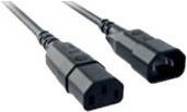 Bachmann Kaltgeräteverlängerungskabel, C14 Stecker C13 Buchse, 0,75 m, schwarz zur Verlängerung eines Kaltgerätekabels (356.169)