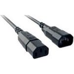 Bachmann Kaltgeräteverlängerungskabel, C14 Stecker C13 Buchse, 0,75 m, schwarz zur Verlängerung eines Kaltgerätekabels (356.169)
