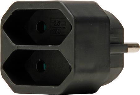 KOPP 174105004 Adapter mit Anschluss für 2x Euro-Stecker (2-fach | 250V | 2x 2,5A) (174105004)