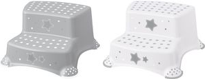 keeeper kids Tritthocker igor "stars", zweistufig, weiß mit Aufdruck, Tragkraft: 120 kg, mit Anti-Rutsch-Füßen, - 1 Stück (1003151919600)