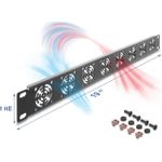 Delock 19? 1 HE Rackblende für 8 Lüfter 40 x 40 mm dunkelgrau (67414)