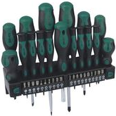 BRÜDER MANNESMANN Schraubendreher-Satz, 37-teilig Klingen & Bits aus CV-Stahl (M11415)