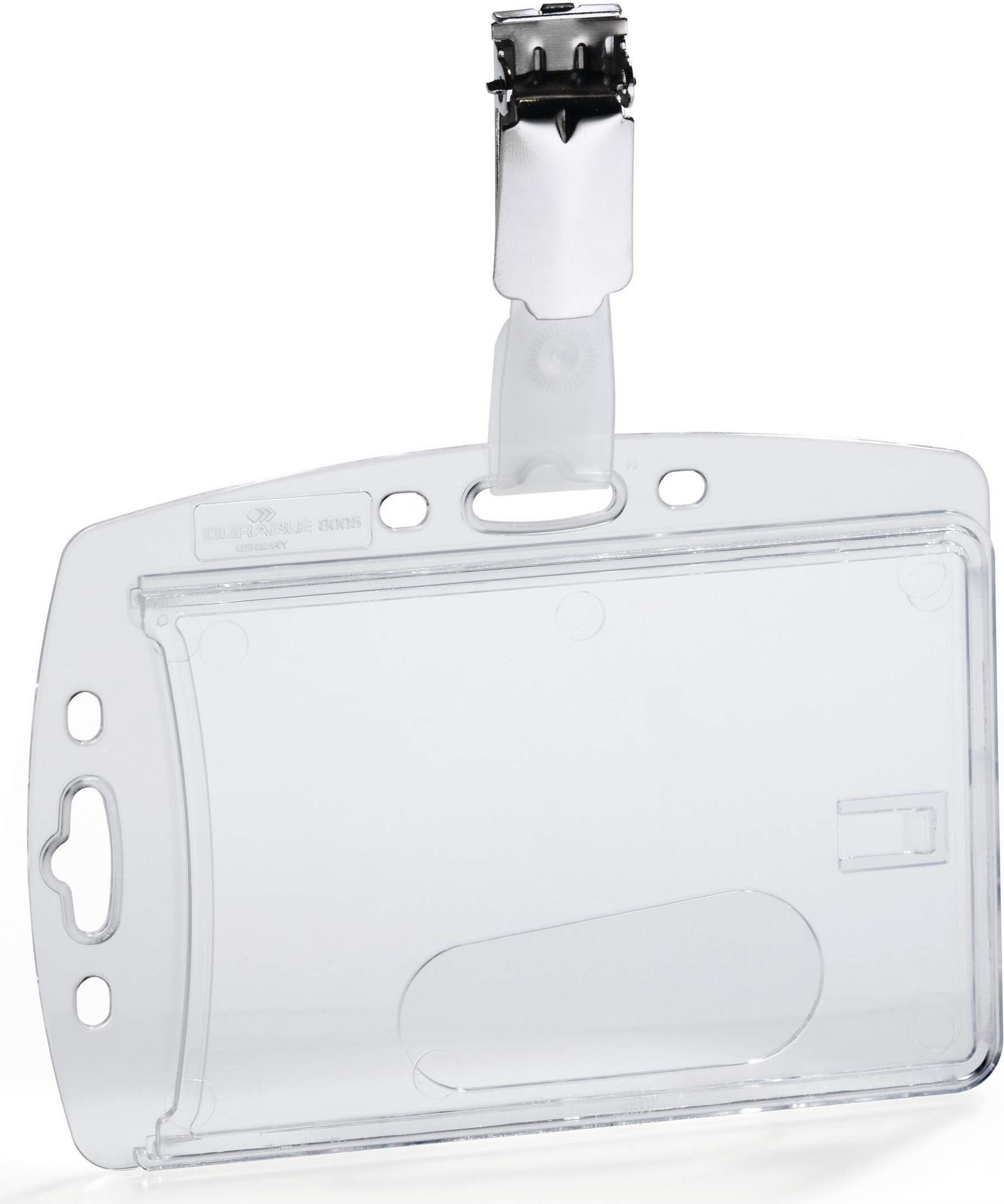 DURABLE HARTBOX Ausweishalter mit Clip Transparent 85 x 54 mm