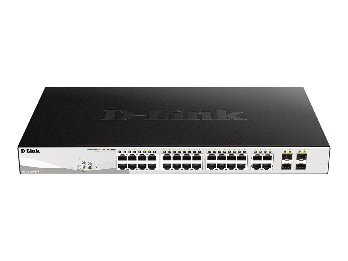 D-Link Web Smart DGS-1210-28P 28-Port Gigabit PoE Managed Switch Grau