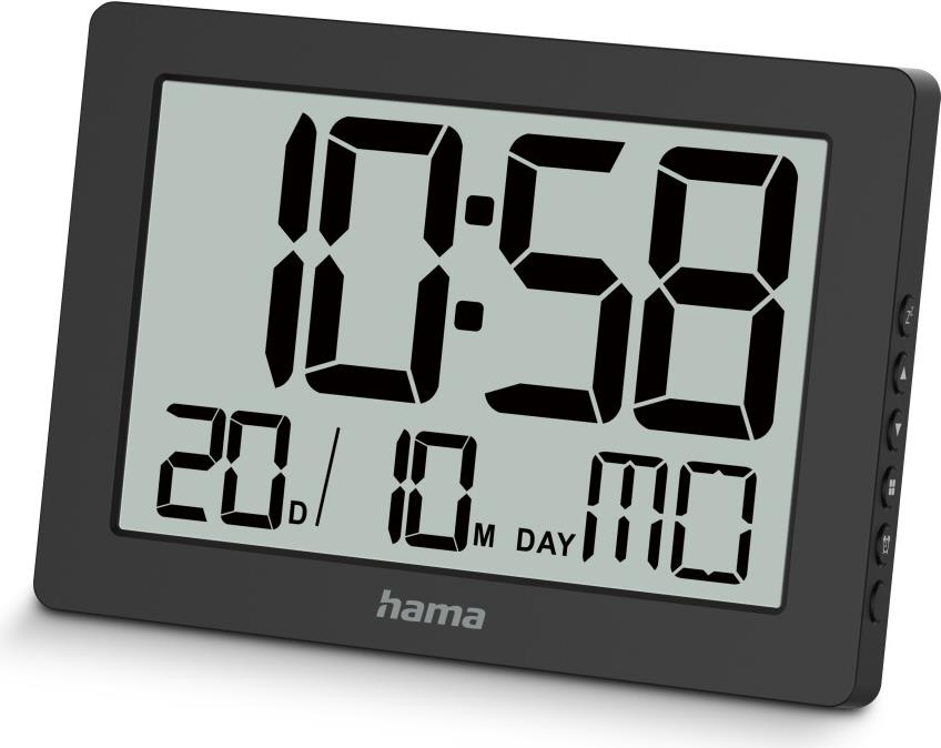 Hama Digitale Wanduhr Ko Tao, Schwarz (00222230)