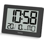 Hama Digitale Wanduhr Ko Tao, Schwarz (00222230)