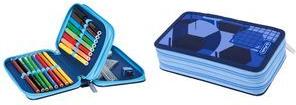 herlitz Schüleretui Doppel "Blue Goal", 23-teilig 2 Fächer, Reißverschlüsse, farbiges Innenmaterial, - 1 Stück (400205859)